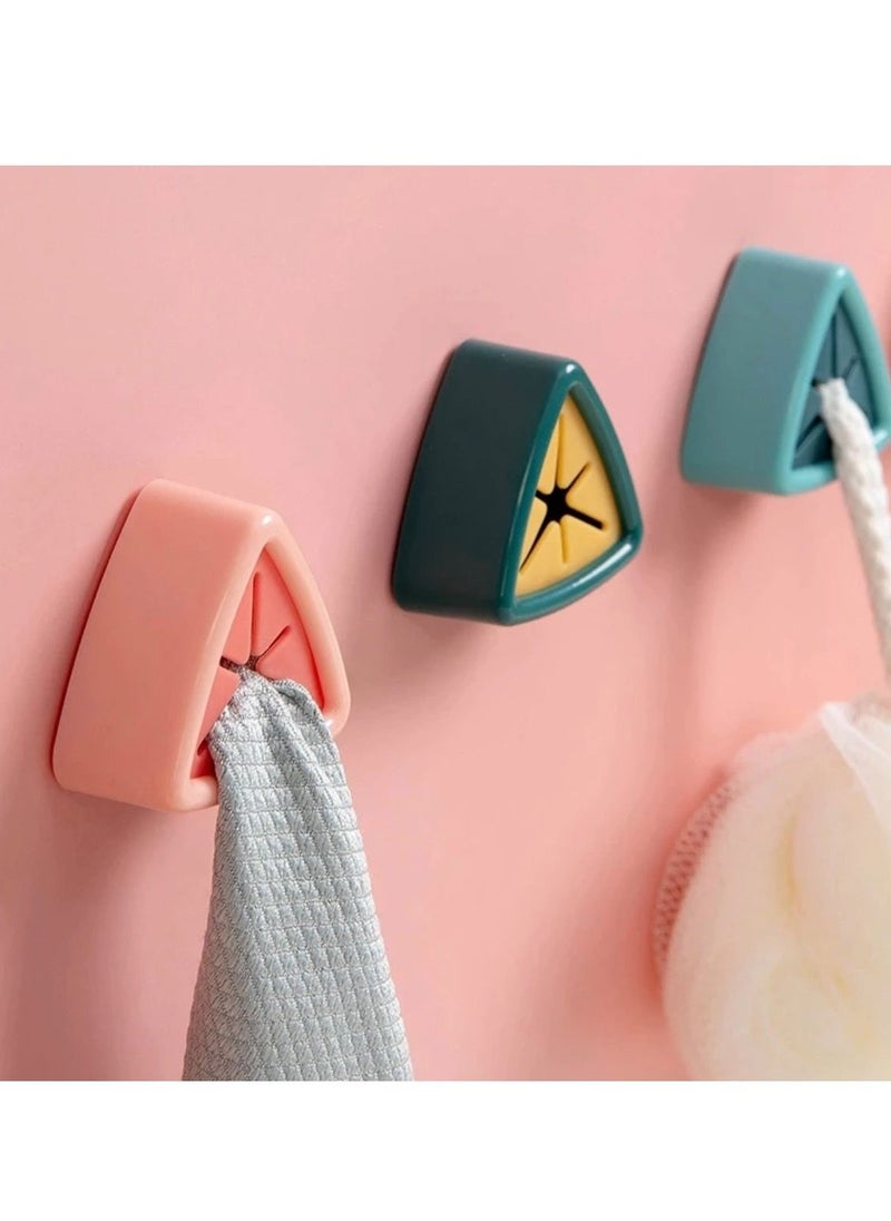 BLUE CORAL 3 Pcs Towel Holder For Kitchen Self Adhesive Free Sucker Wall Rack Washing Cloth Rag Hook No Drilling Required Storage Hanger Hand Towel Dish Towel Rack Kitchen Bathroom Tools (Mix Colors)  - Image 1