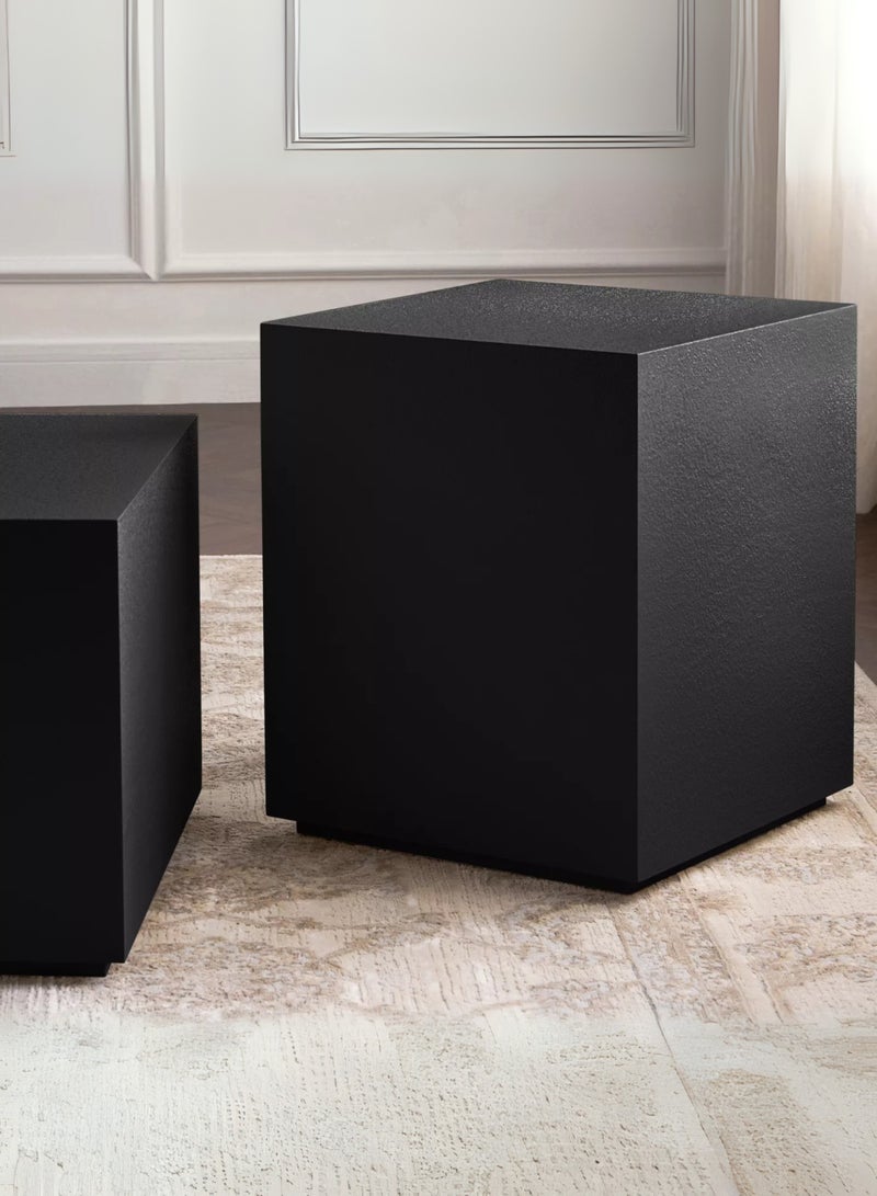 Karnak Mist 2-Piece Black Rectangular Coffee Table Set – Modern Minimalist Block Design Luxury Center Tables for Living Room, Lounge & Office UAE - Image 3