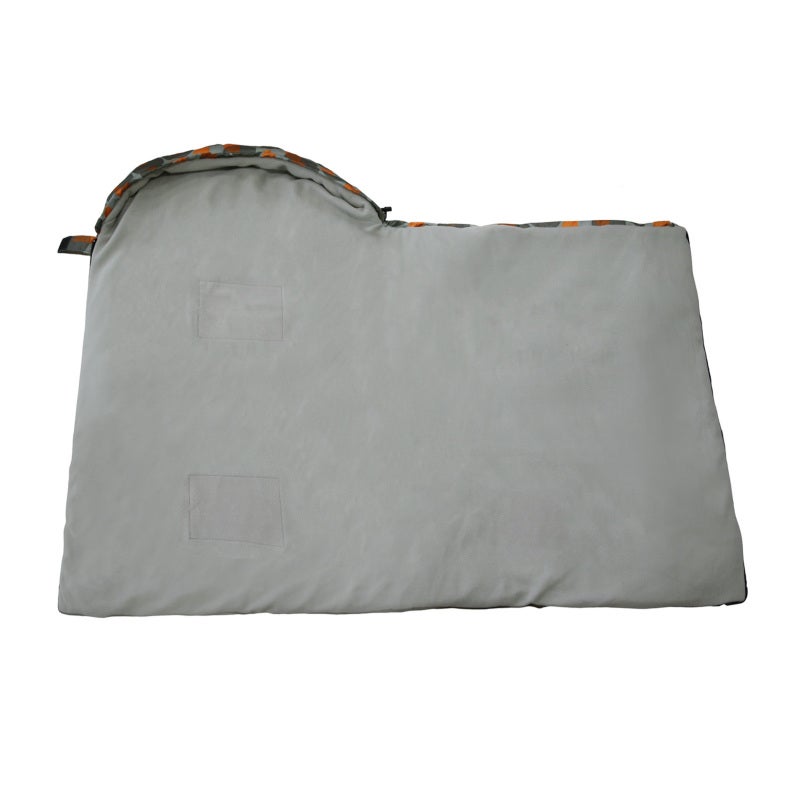 Heated Dog Sleeping Bag: 3 Adjustable Temperature Levels, Portable With Stuff Sack, Easy-to-use Zipper & Hook-and-loop - Orange & Grey for Outdoor Camping, Hiking, Travel & Pet Puppies - Image 1