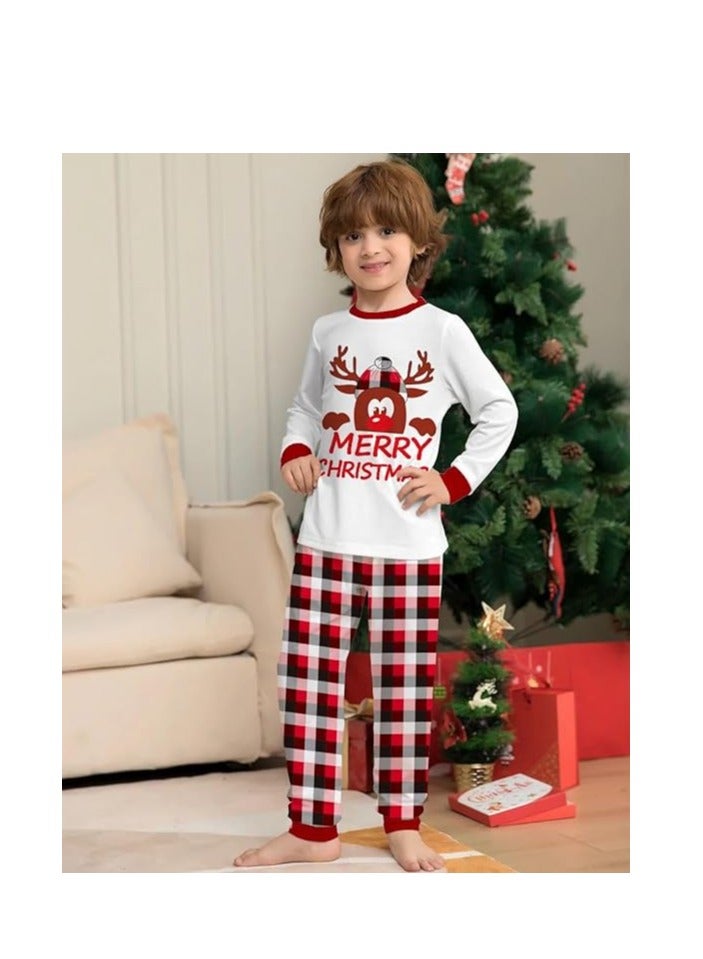 UKR Merry Christmas Family Pajama Set White T-Shirt & Red Plaid Pants Sleepwear | Holiday Matching PJs for Women | Festive Christmas Pajamas for Family Photos & Christmas Morning - Image 3