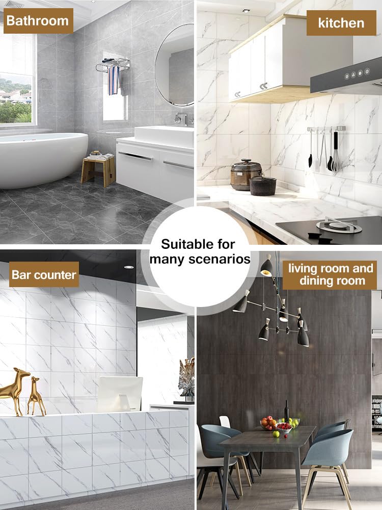 DISENO DISENO Wall Panels Peel and StickMarble Wall Panels for Interior Wall DecorBacksplash Tile Distinctive for Kitchen Showers Bathrooms Living Rooms Wall 30cm30cm Green 4  - Image 4