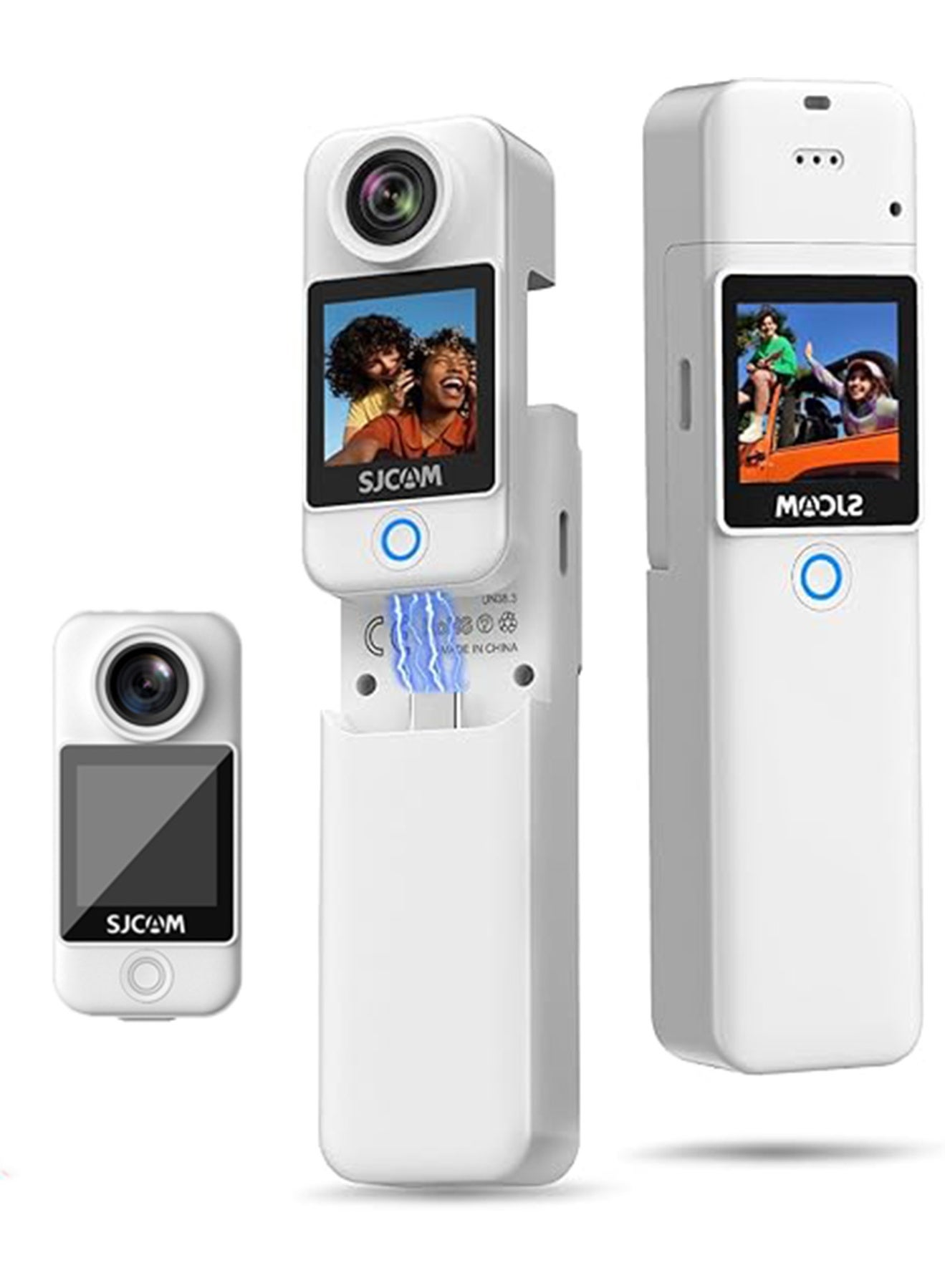 SJCAM C300 Pocket Travel Action Camera 4K,7Hour Power,154° Wide FOV Video Recording,6-Axis Stabilization,Dual-Touch Screen Body Camera,30M Waterproof,Vlogging and Youtube Live Streaming