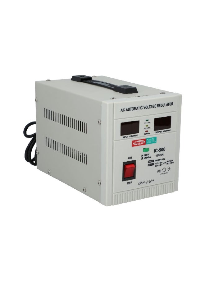 Shams 1000W 110-220V AC Automatic Voltage Regulator White 21.2 x 29.6 x 18.8 cm 22285  - Image 2