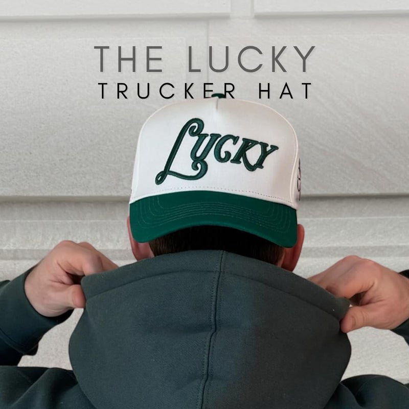 CITRUSY Vintage Seasonal Trucker Hat | Men & Women | Trendy Retro Country Western | Green & Red Trucker Hats | Holiday Merry Christmas St Patricks Day Lucky | Cotton | Snapback (Lucky | Green) - Image 4
