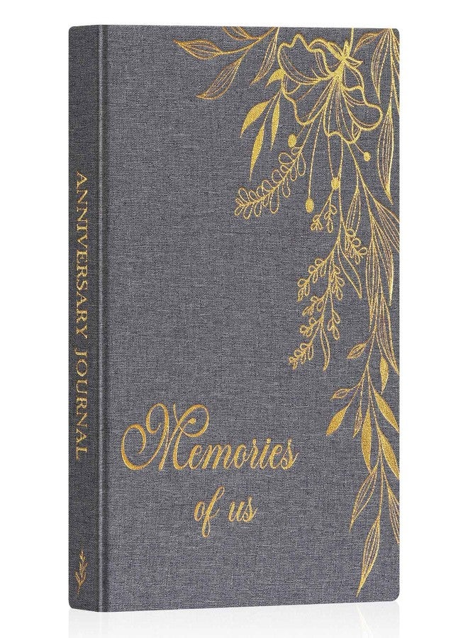 Lanpn Wedding Anniversary Journal Book Memories of Us, Linen Dating to 70th Wedding Scrapbook Notebook Memory Book, Newlywed Marriage Couple Anniversary Journal Bridal Shower Gifts (Grey, 190 Pages) - Image 1