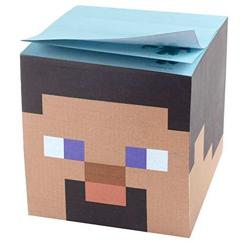 IncrediBuilds Minecraft Movie Steve Sticky Note Cube, 800 Sheets - 3x3 Self-Stick Paper Pad Notepad Post Block - Back to School Gamer Gift for Kids, Teens, Boys - Its Officially Licensed Video Game Merch - Image 1