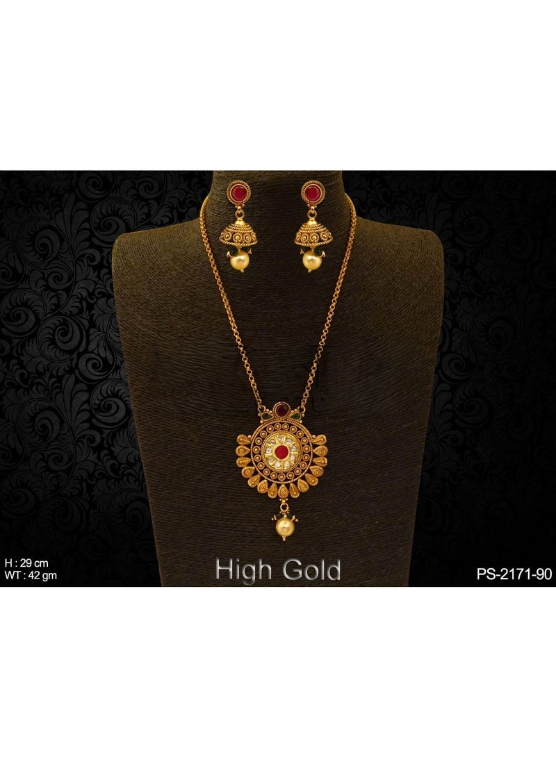 Gold-Tone Heritage Pendant & Earring Set