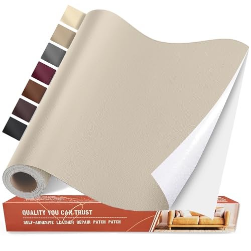 Yikda Self Adhesive Leather Repair Patch Kit 314 in x 16 in Large Vinyl Leather Repair Tape for Furniture Car Seat Couch Sofa Chair Beige - Image 1