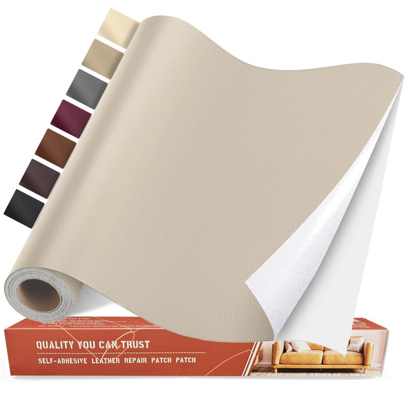 Yikda Self Adhesive Leather Repair Patch Kit 314 in x 16 in Large Vinyl Leather Repair Tape for Furniture Car Seat Couch Sofa Chair Beige - Image 3
