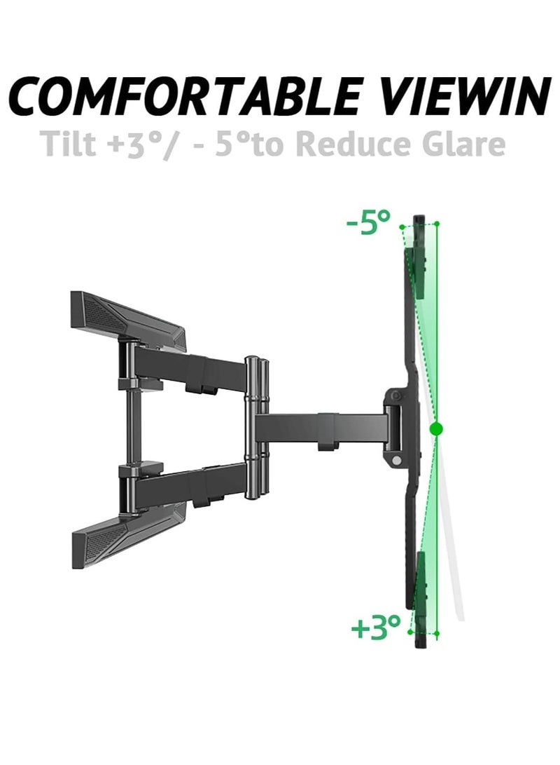 NB North Bayou Full Motion Wall Mount TV Bracket for Most 45-75 Inch TVs with Swivel Joint Extending Tilt Arm, Holds 100lbs Max VESA 600x400mm - Image 2