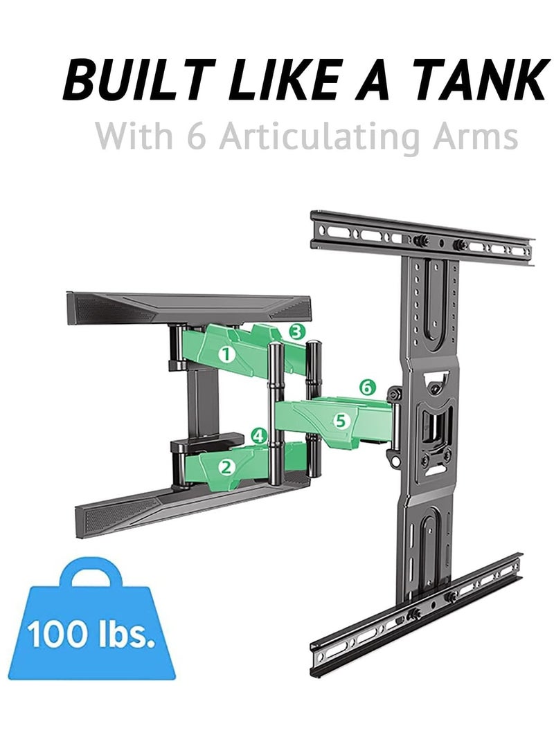 NB North Bayou Full Motion Wall Mount TV Bracket for Most 45-75 Inch TVs with Swivel Joint Extending Tilt Arm, Holds 100lbs Max VESA 600x400mm - Image 5