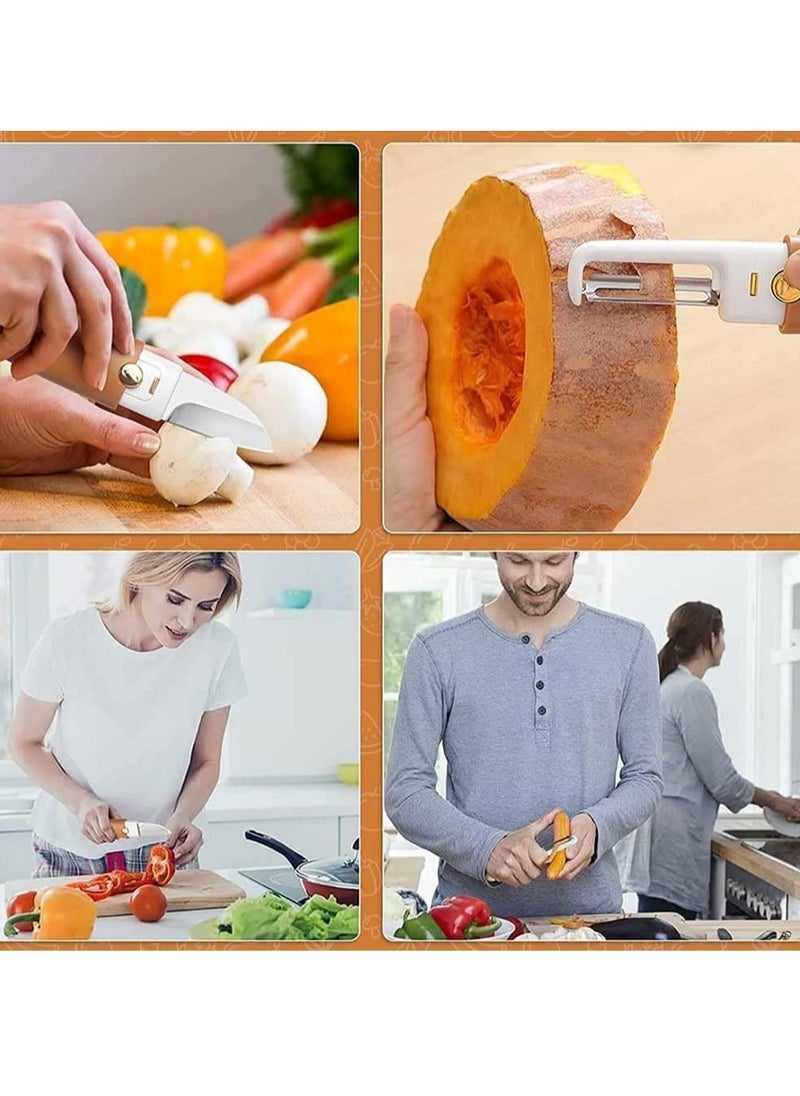 Generic - 2 in 1 cutting and peeling tool to facilitate peeling of fruits, vegetables, potatoes, carrots and apples, suitable for kitchen, office and outdoor places - Image 1