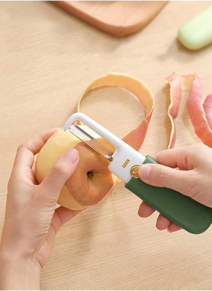 Generic - 2 in 1 cutting and peeling tool to facilitate peeling of fruits, vegetables, potatoes, carrots and apples, suitable for kitchen, office and outdoor places - Image 1