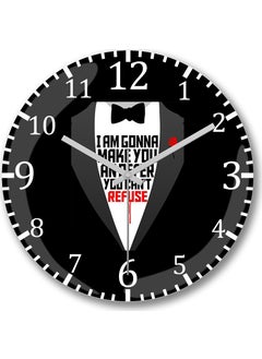 Print Shop The Godfather ''refuse Wall Clock Curved Real Glass