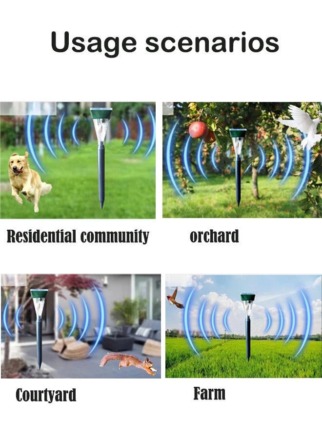 Solar Nail-Spike Animal Repeller: Motion-Activated Sonic & Color-Changing LED Defense for Garden, Farm, Yard, Camping - Image 4