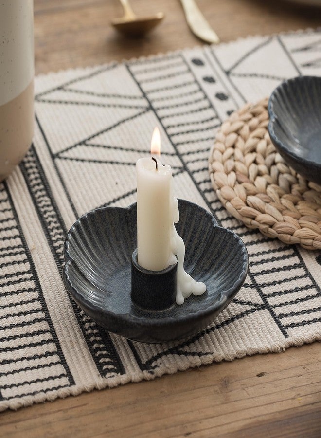 BEUNAIZER Ceramic Candle Holder, Candlestick Holder for Candles,Incense, Santo Palo, Rustic Vintage Home Decor for Halloween Christmas Weddings, Dining Room Table & Living Room Display (Black) - Image 5