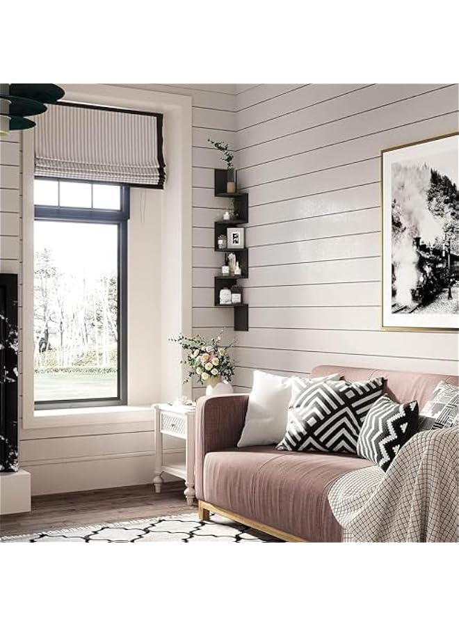 هوكور ارفف من 5 طبقات للتخزين على الحائط من هوكور، ارفف عائمة سهلة التجميع تثبت على الحائط لغرف النوم، ارفف الحمام، المطبخ، المكاتب، غرف المعيشة، رف الكتب، ديكور معلق على الحائط (ابيض) (طبيعي)، خشب - Image 5