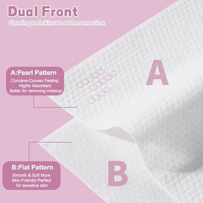 Hsxfl Disposable Face Towel 100 Count for Washing Soft Cotton Dry Wipes Facial Cloths Towelettes for Washing and Drying, Facial Tissue for Cleansing, Skincare and Makeup Remover (6 Pack) - Image 3