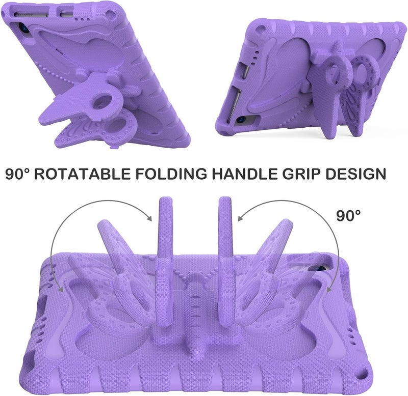 for Huawei Matepad 10.4inch (2020/2022) Case,Lightweight EVA Kid Friendly Shockproof Protective Case,Shoulder Strap Case Butterfly Kids Case(Purple) - Image 4