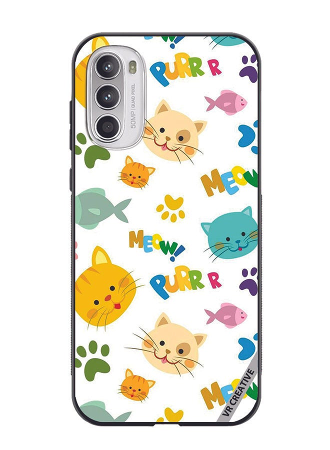VR CREATIVE Protective Case Cover For Motorola Moto G82 Meow Design Multicolour - Image 1