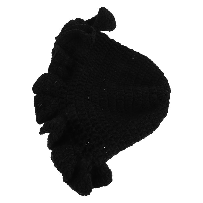 Crochet Hat: Knitted Fisherman Hat - Foldable Handmade Bucket Cap For Travel Daily Wear - Costume Accessories Party Supplies Black - Image 1