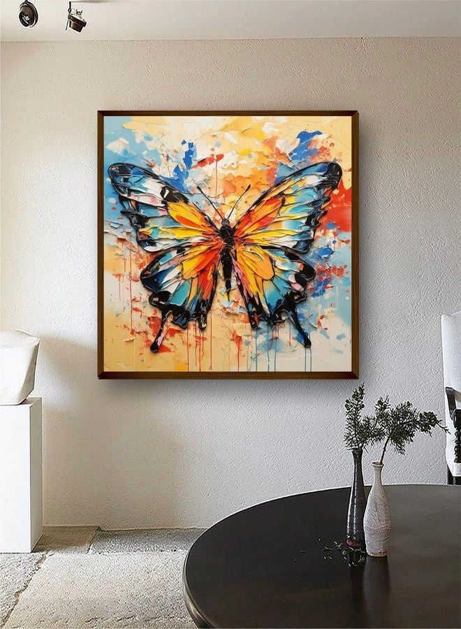 Artsense Painting for wall decoration Abstract wall painting for living- butterfly painting for home decoration with frame-Multicolor/20x20 inches/(50x50 cm) (mix) - Image 1