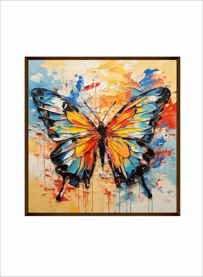 Artsense Painting for wall decoration Abstract wall painting for living- butterfly painting for home decoration with frame-Multicolor/20x20 inches/(50x50 cm) (mix) - Image 2