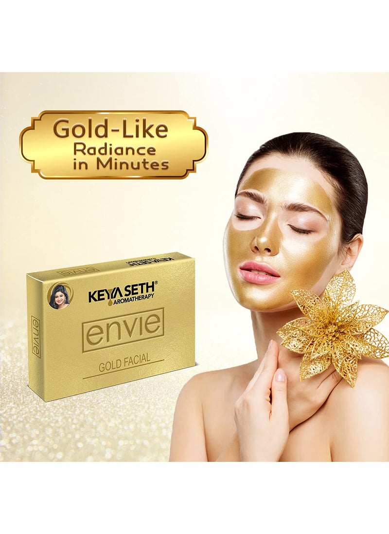 KEYA SETH AROMATHERAPY, DEVICE OF DROP Keya Seth Aromatherapy Envie Gold Facial Kit White Bright Instant Radiance Shine Youthful Glow for Women All Skin Types  - Image 5