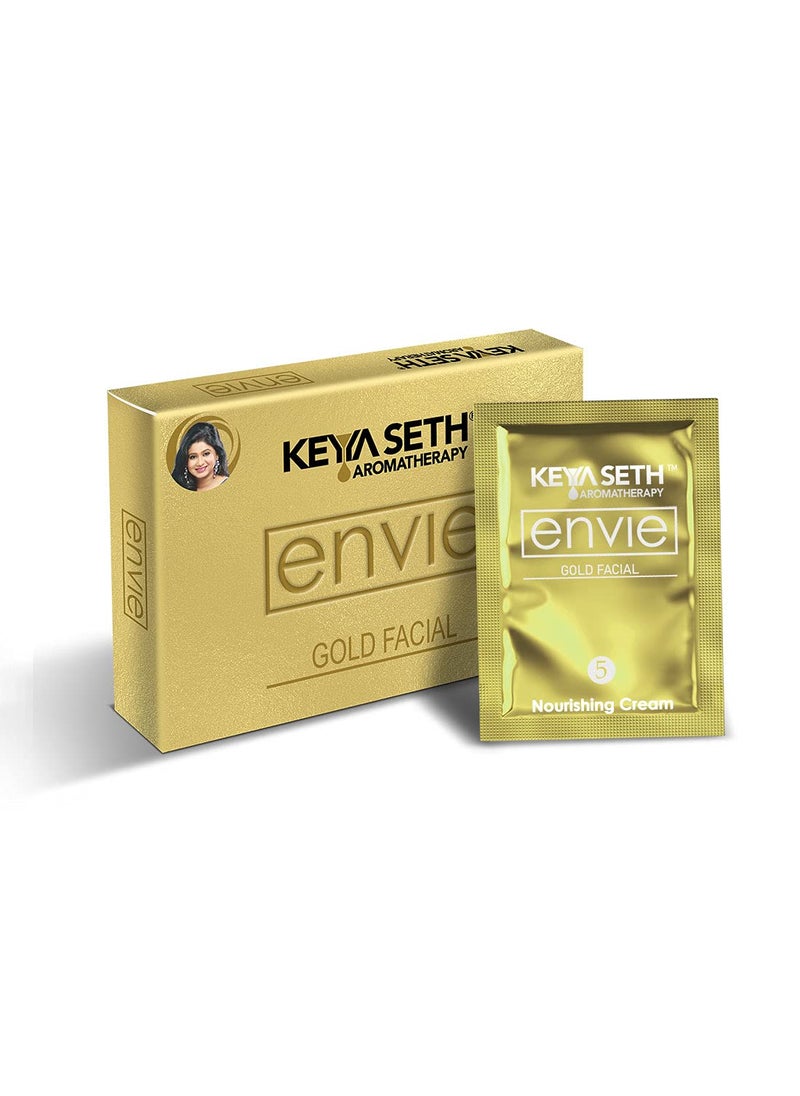KEYA SETH AROMATHERAPY, DEVICE OF DROP Keya Seth Aromatherapy Envie Gold Facial Kit White Bright Instant Radiance Shine Youthful Glow for Women All Skin Types  - Image 3