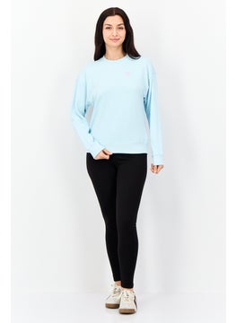 adidas Originals Women Sportswear Fit Long Sleeves Outdoor Sweatshirt, Sky Blue  - Image 4
