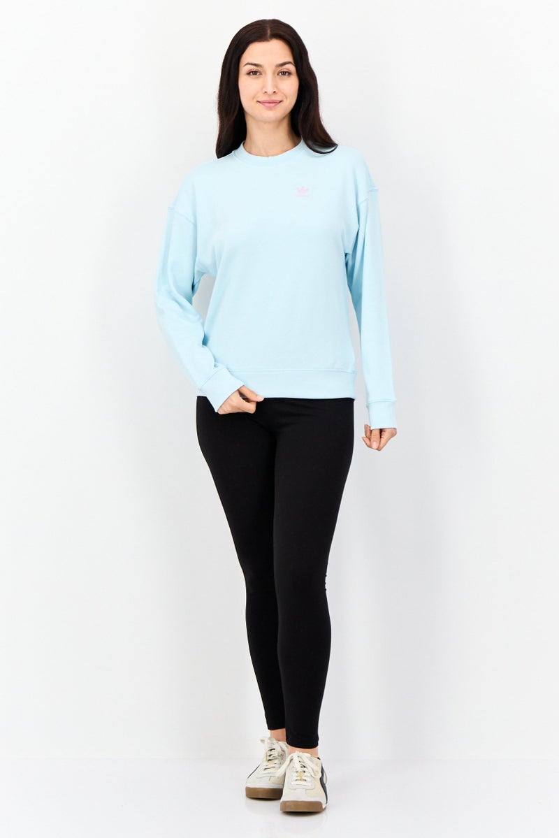adidas Originals Women Sportswear Fit Long Sleeves Outdoor Sweatshirt, Sky Blue  - Image 4