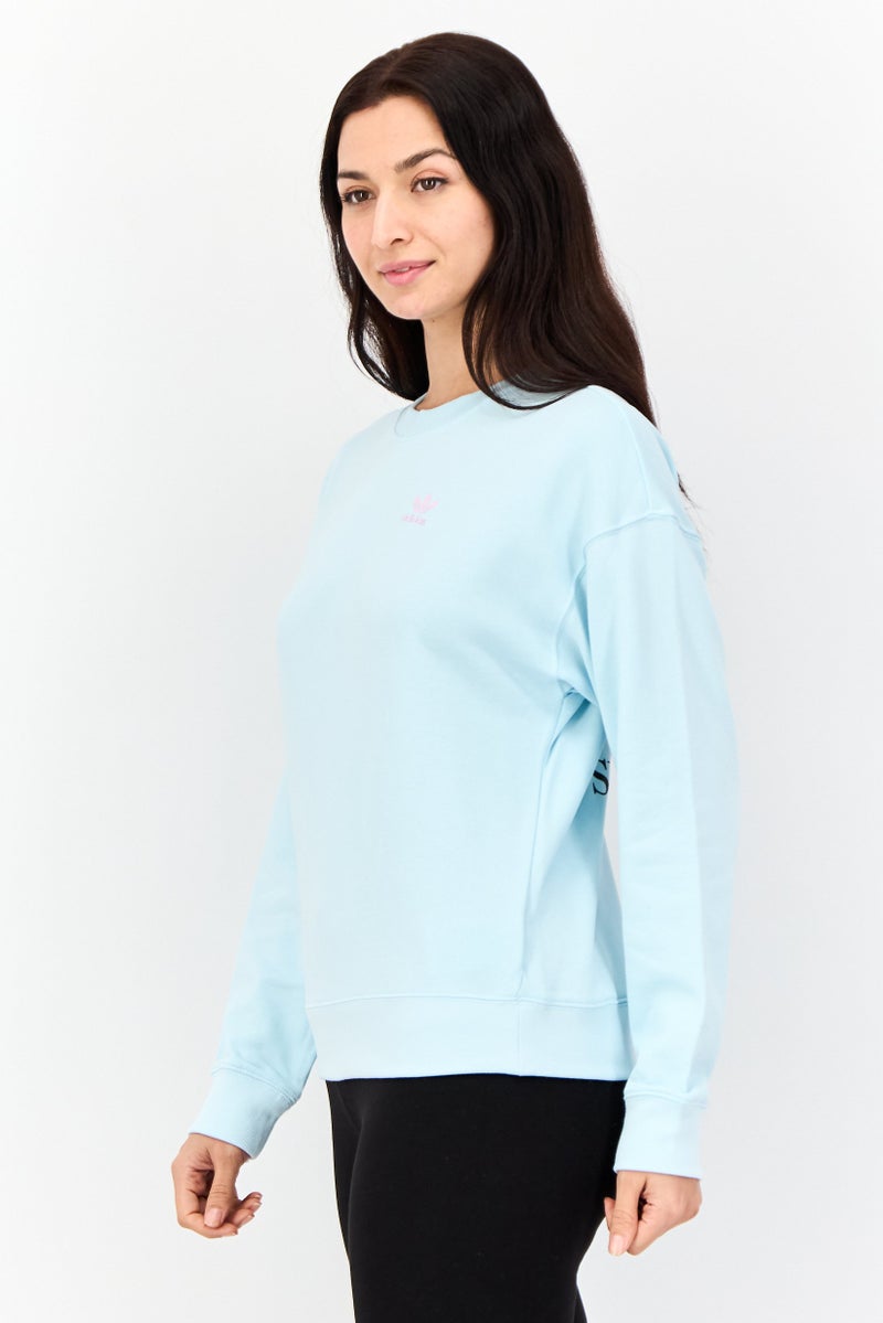 adidas Originals Women Sportswear Fit Long Sleeves Outdoor Sweatshirt, Sky Blue  - Image 2