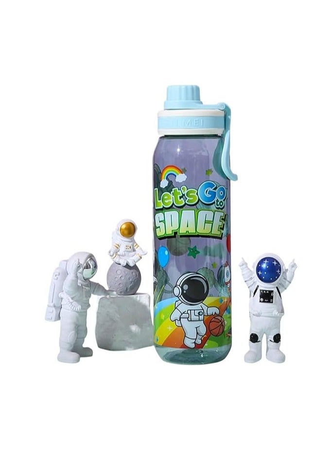 Spaceshoop 800ml Astronaut-Themed Portable Water Bottle with Carry Handle - BPA-Free, Lightweight Plastic, Ideal for Outdoor Sports & Fitness Enthusiasts  - Image 1