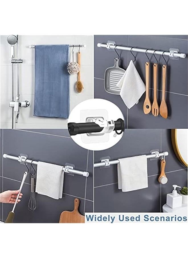 Generic 12PCS No Drilling Curtain Rod Brackets, Universal Self-Adhesive Wall-Mounted Curtain Rod Holder, Nail Free Adjustable Hardware Rod Holders for Home Bathroom and Hotel Use (Transparent)  - Image 5