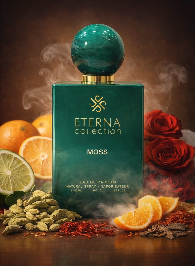 Divina Eterna Collection Moss Eau De Parfum 100ml – Cardamom, Bergamot, Orange, Rose, Patchouli, Saffron & Anise Blossom | Long Lasting Unisex Perfume - Image 2