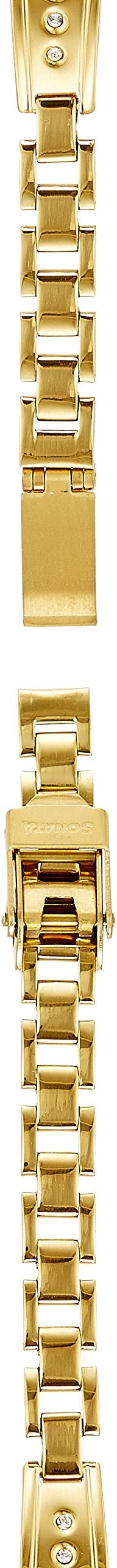 Sonata Quartz Analog Champagne Dial Gold Stainless Steel Strap Watch for Women - NT8063YM02 - Image 2