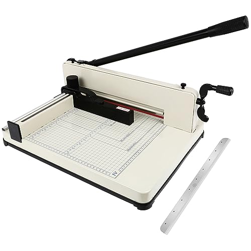 OLenyer Heavy Duty Paper Cutter, 12" Guillotine Paper Cutter, Cortadora de Papel 400 Sheets Paper Trimmer with Double Safety Protection&Durable HSS Blade for Cutting Paper, Leather, PVC,Non-Woven Fabrics - Image 1