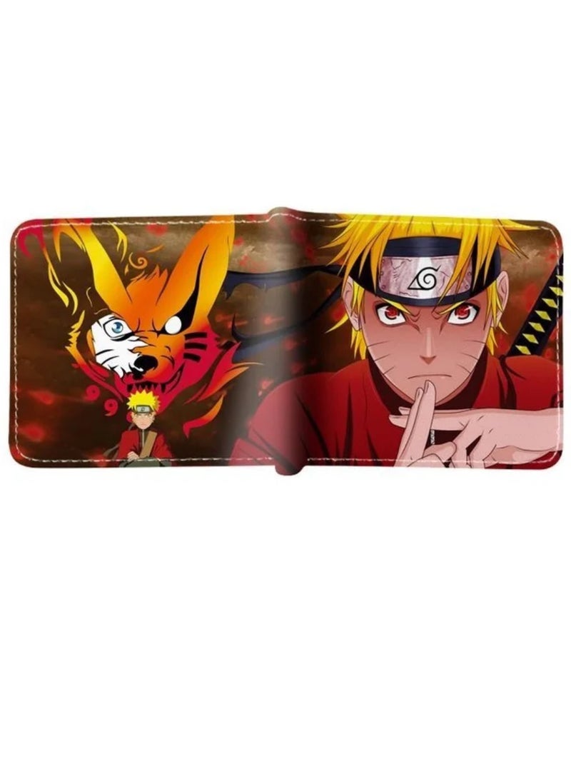 Naruto Cartoon Purse Anime PU Leather Wallet with Coin Pocket Card Holder Bags for Kid Teenager Men Women Short Wallets - Image 3
