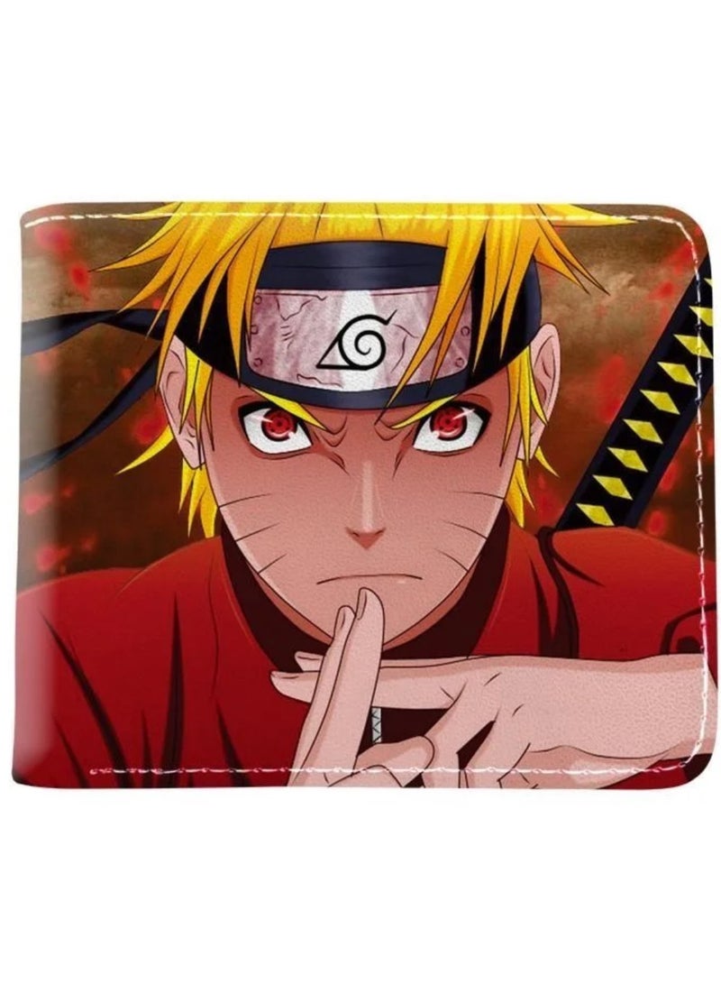 Naruto Cartoon Purse Anime PU Leather Wallet with Coin Pocket Card Holder Bags for Kid Teenager Men Women Short Wallets - Image 1
