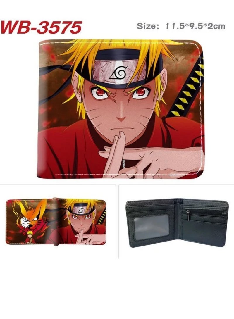 Naruto Cartoon Purse Anime PU Leather Wallet with Coin Pocket Card Holder Bags for Kid Teenager Men Women Short Wallets - Image 2