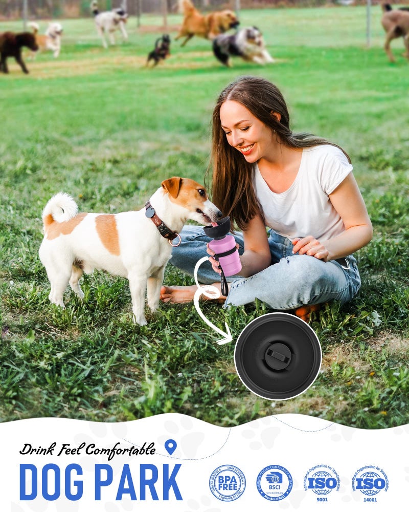 lesotc Dog Water Bottle, Portable Pet Dispenser with Water Bowl, Leak Proof Pet Travel Squeeze Bottle, Puppy Essentials Dog Stuff Accessories for Outdoor Walking, Hiking, Camping - Image 3
