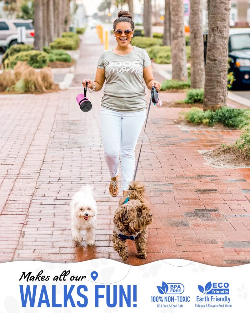 lesotc Dog Water Bottle, Portable Pet Dispenser with Water Bowl, Leak Proof Pet Travel Squeeze Bottle, Puppy Essentials Dog Stuff Accessories for Outdoor Walking, Hiking, Camping - Image 2