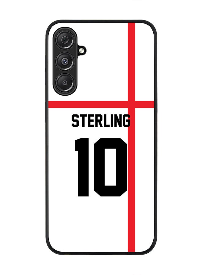 Stylizedd Rugged Black Edge case for Samsung Galaxy M34 5G, Custom Slim fit Thin Phone Case Cover - Football Team - England, Player Name - Sterling - Image 1