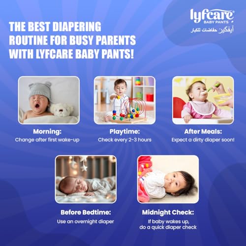 Lyfcare Baby Diaper L Size Pants with Leakage Projection & Super Absorbency | Pant Style Baby Diapers | Soft & Comfortable | Large (62 Diapers) | 9 – 14 Kg | Pack of 1 - Image 3