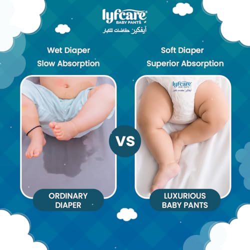 Lyfcare Baby Diaper L Size Pants with Leakage Projection & Super Absorbency | Pant Style Baby Diapers | Soft & Comfortable | Large (62 Diapers) | 9 – 14 Kg | Pack of 1 - Image 4