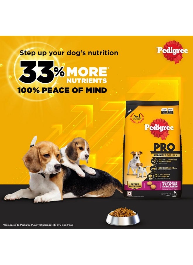 Pedigree Pedigree PRO Mother & Pup Starter (3-12 Weeks) Small Breed Dry Dog Food, 3 kg, High-Protein Dog Food, Expert Nutrition with 33%* More Nutrients  - Image 2