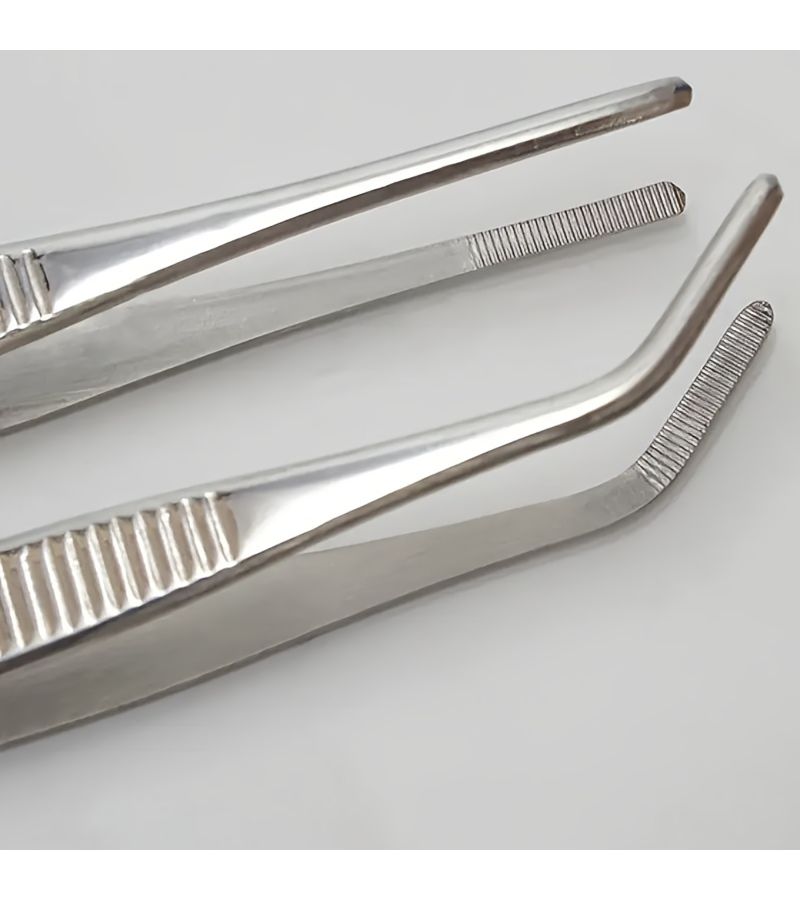 2 Piece Stainless Steel Tweezers 1pc Straight And 1pc Elbow - Image 3