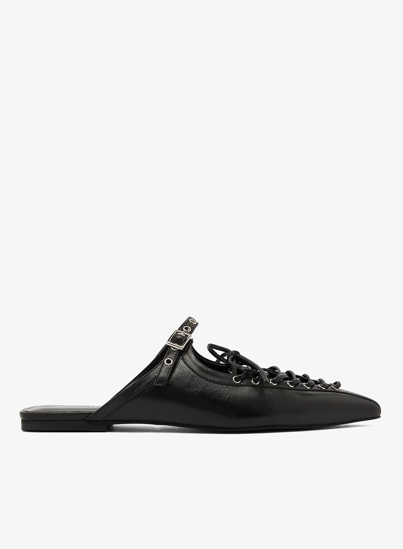 Jeffrey Campbell Lace-Up Pointed Slip Ons
