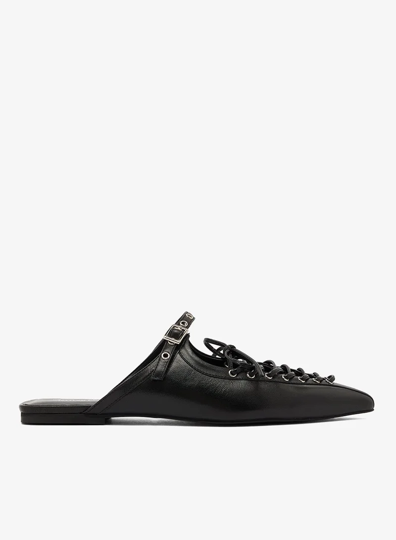Jeffrey Campbell Lace-Up Pointed Slip Ons