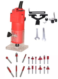 Digital Craft Digital Craft 30000 RPM Woodworking Electric Trimmer 1000W Wood Milling Engraving Slotting Machine Hand Carving Router Machine Electric Trimmer Machine6Pc Router Bits12Pc Router Bits Set  - Image 1